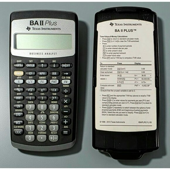 Texas Instruments BA II Plus Financial Calculator Business Analyst Cover Office - Picture 1 of 13